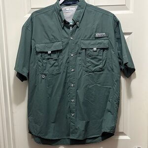 Columbia Men's Short-Sleeve Button-Down Shirt - Forest Green